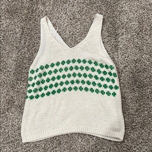 Moon & Madison White and Green sweater vest